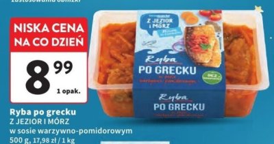 Ryba po grecku Z Jezior i Mórz w sosie warzywno-pomidorowym promocja w Intermarche