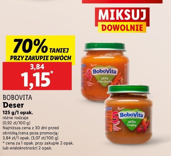 Jabłka ze słodką marchewką Bobovita promocja