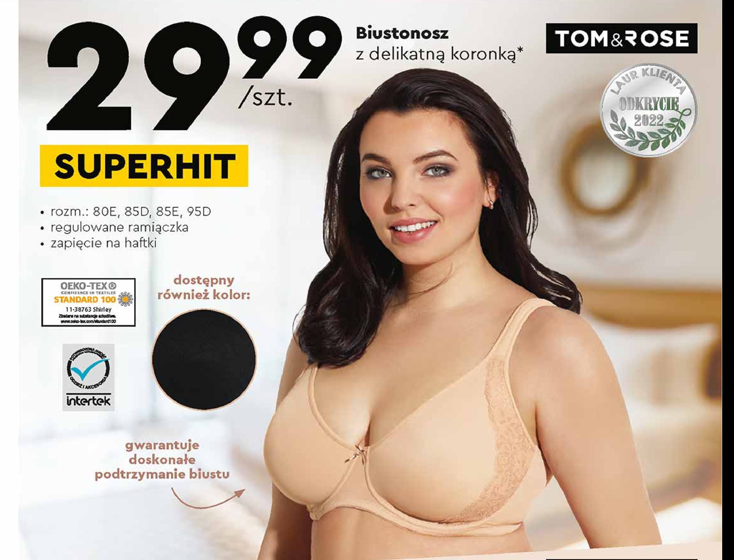 Biustonosz z koronk膮 95d Tom & rose promocja