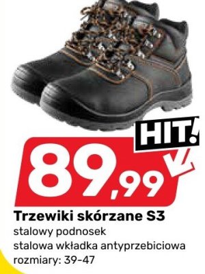 Trzewiki skórzane S3 promocja w Bricomarche