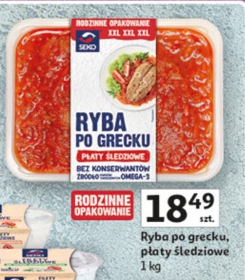 Ryba po grecku płaty śledziowe Seko promocja w Auchan