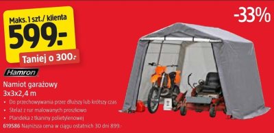 Namiot garażowy 3x3x2,4 m Hamron promocja w Jula