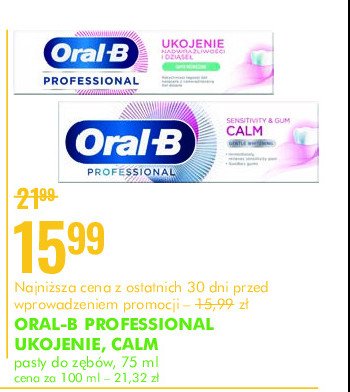 Pasta do zębów sensitivity & gum calm gentle whitening Oral-b professional promocja