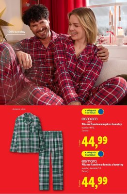 Piżama flanelowa męska z bawełny  promocja w Lidl