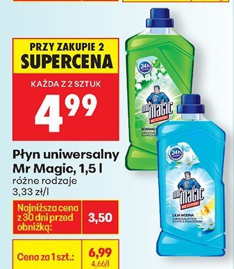 Płyn uniwersalny Mr Magic 1,5l różne rodzaje promocja w Biedronka