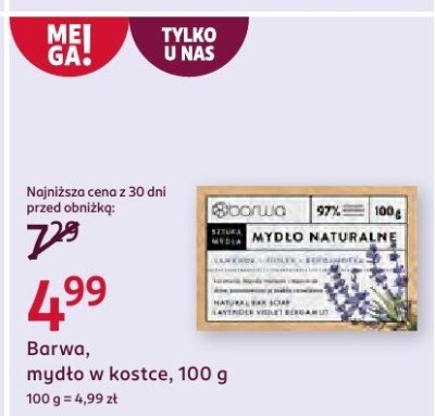 Mydło w kostce Barwa, 100 g promocja w Rossmann