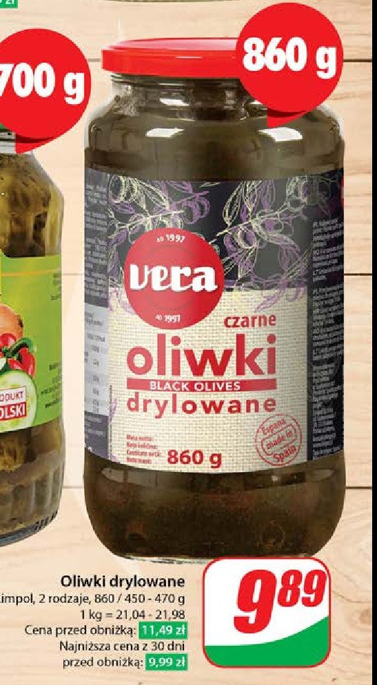 Oliwki drylowane czarne Vera promocja