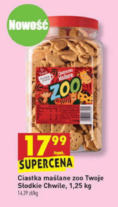 Ciastka maślane zoo Słodka chwila Słodka (ciastka) promocja w Biedronka