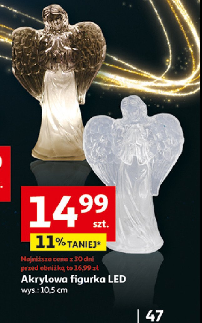 Figurka led aniołek 10.5 cm promocja