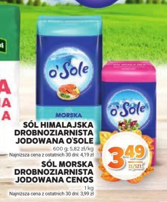 Sól morska drobnoziarnista jodowana Cenos promocja w Stokrotka