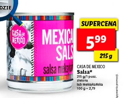 Dip salsa zielona Casa de mexico promocja