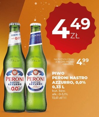 Piwo PERONI NASTRO AZZURRO 0,0% promocja w Duży Ben