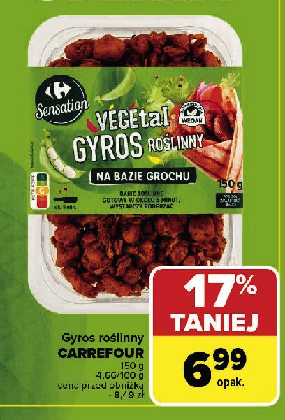 Gyros roślinny Carrefour sensation promocja