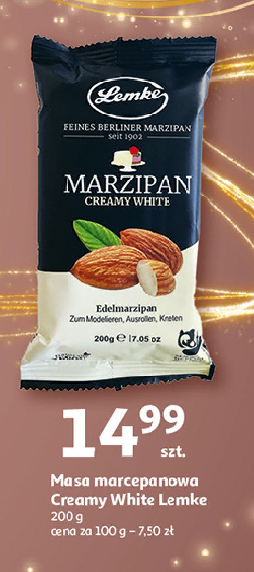 Masa marcepanowa creamy white Lemke promocja w Auchan