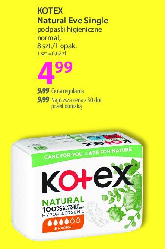 Wkłądki normal Kotex natural promocja w Hebe