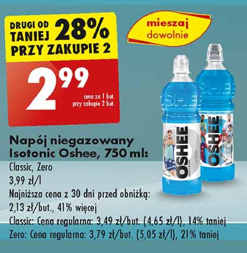 Napój izotoniczny wieloowocowy Oshee zero promocja