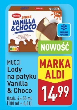 Lody vanilla & choco Mucci promocja w Aldi