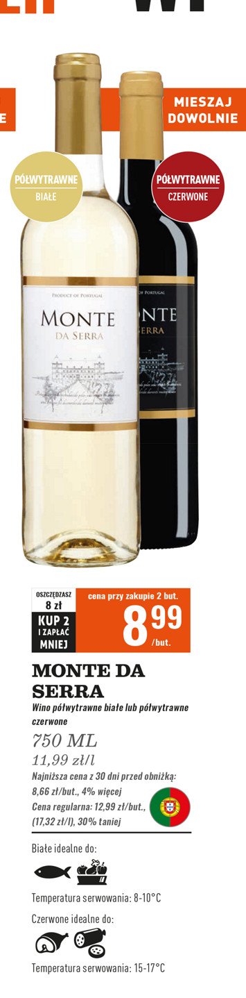 Wino półwytrawne MONTE DA SERRA promocja