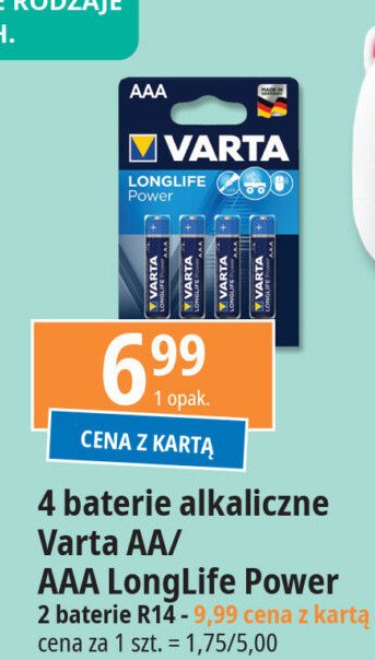 Baterie aa Varta longlife promocja