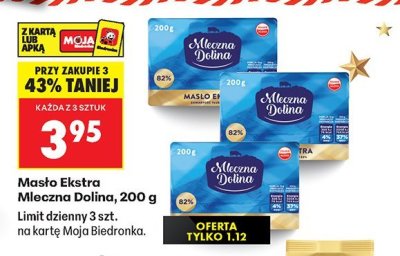 Masło Ekstra Mleczna Dolina, 200 g promocja w Biedronka