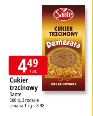 Cukier trzcinowy Sante Demerara promocja w Leclerc