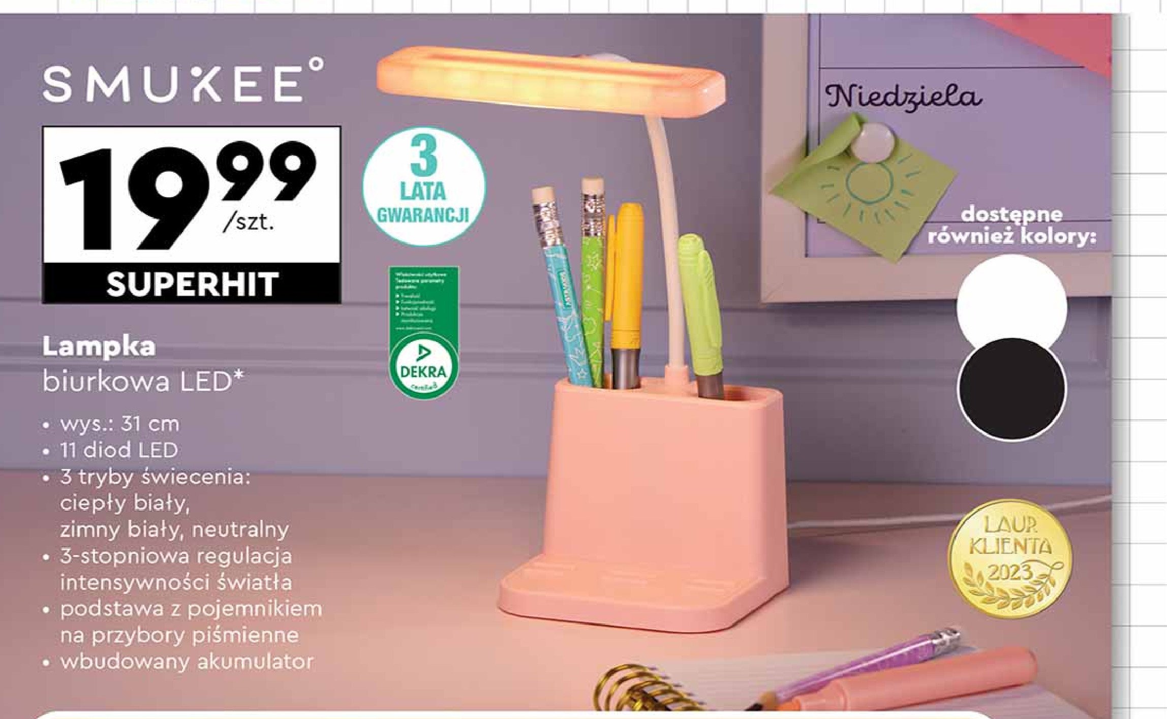 Lampka biurkowa led Smukee promocja