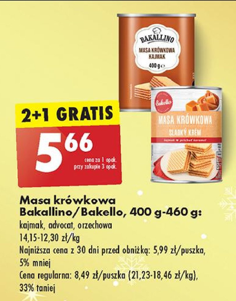 Masa krówkowa kajmak Bakello promocja