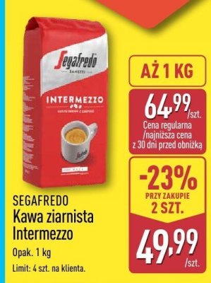 Kawa ziarnista Segafredo Intermezzo promocja w Aldi