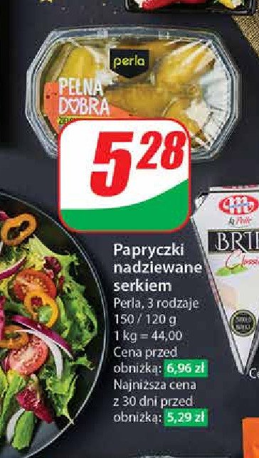 Papryczki nadziewane serkiem zielone Perla antipasti promocja w Dino