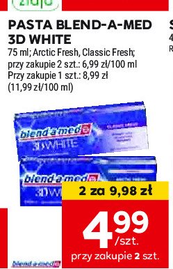 Pasta do zębów arctic fresh Blend-a-med 3d white fresh promocja