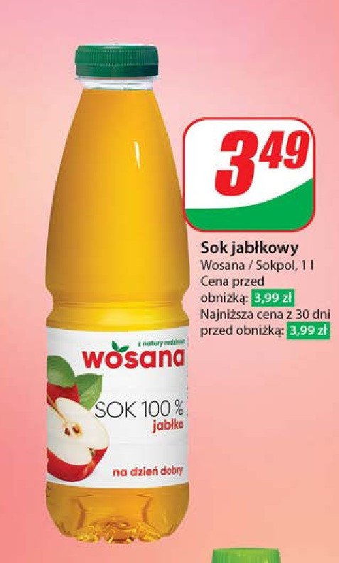 Sok jabłkowy Wosana promocja