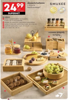 Zestaw 2 miseczek ceramicznych z pokrywką bambusową promocja w Biedronka