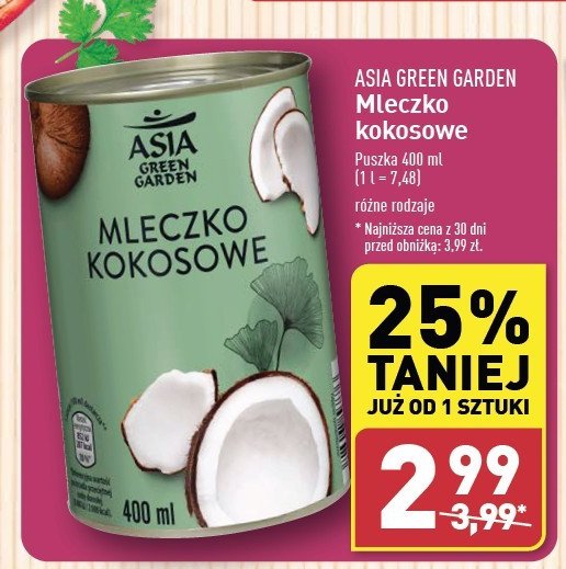 Mleczko kokosowe Asia green garden promocja