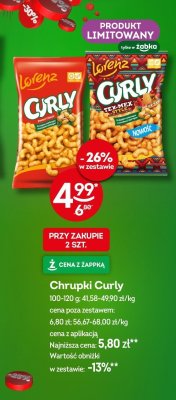 Chrupki Curly różne rodzaje promocja w Żabka