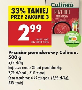 Przecier pomidorowy Culineo promocja w Biedronka