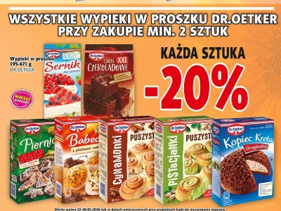 Wypieki w proszku Dr.Oetker 195-671g różne rodzaje promocja w Prim Market
