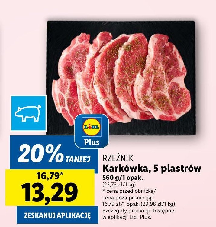 Karkówka wieprzowa bez kości w plastrach Rzeźnik codzienna dostawa promocja