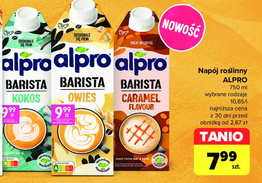 Napój caramel barista Alpro promocja