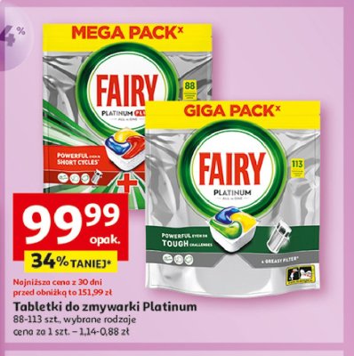 Kapsu艂ki do zmywarki lemon Fairy platinum plus promocja