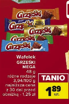 Wafelek kakaowy Grześki mega promocja