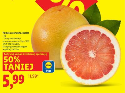 Pomelo czerwone, luzem promocja w Lidl