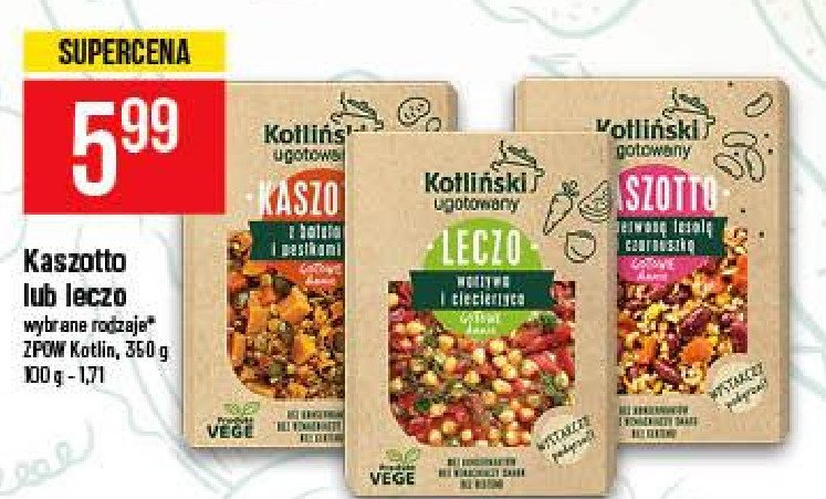 Leczo z warzywami i ciecierzycą Kotliński ugotowany promocja
