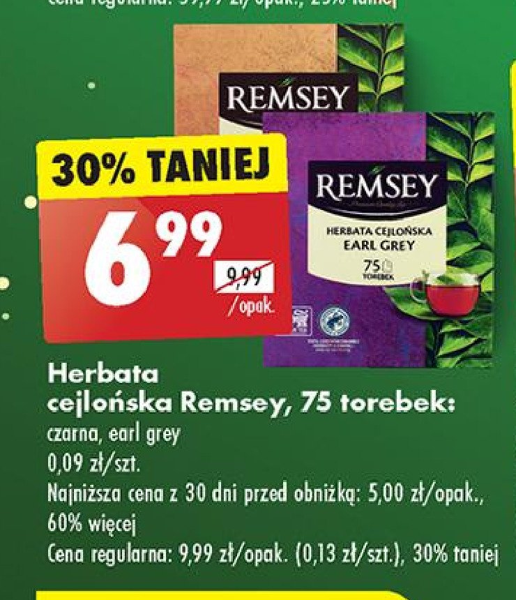 Herbata ceylon Remsey promocja w Biedronka