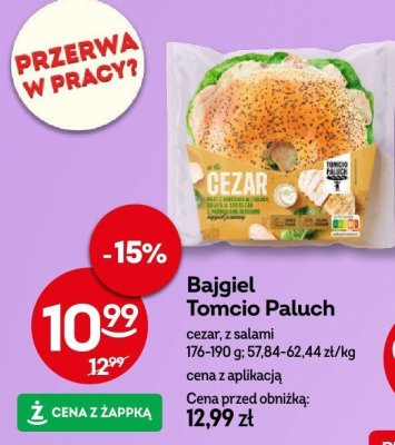 Bagiel Cezar Bajgiel Tomcio Paluch z salami promocja w Żabka
