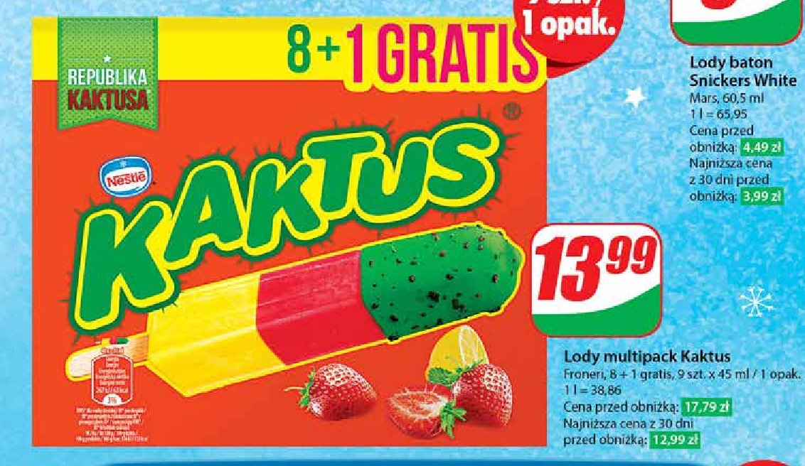 Lody cytrynowo-truskawkowe Nestle kaktus promocja