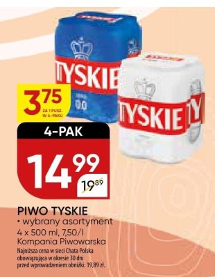 Piwo Tyskie 4-pak promocja w Chata Polska