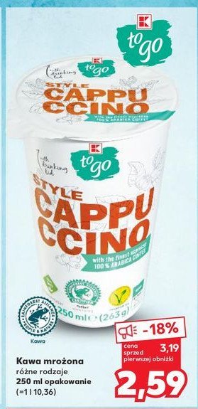 Kawa mro偶ona cappuccino K-to go promocja