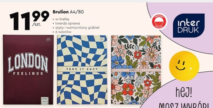 Brulion a4 80 kart. kratka Interdruk promocja