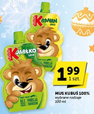 Mus owocowy Kubuś 100% wybrane rodzaje 100 ml promocja w Groszek