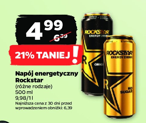 Napój energetyczny no sugar Rockstar energy drink promocja